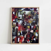 Picture with the Cock & the Grenadier (1918) by Paul Klee – Art Print - Art print in oak frame