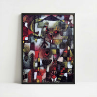 Picture with the Cock & the Grenadier (1918) by Paul Klee – Art Print - Art print in black frame