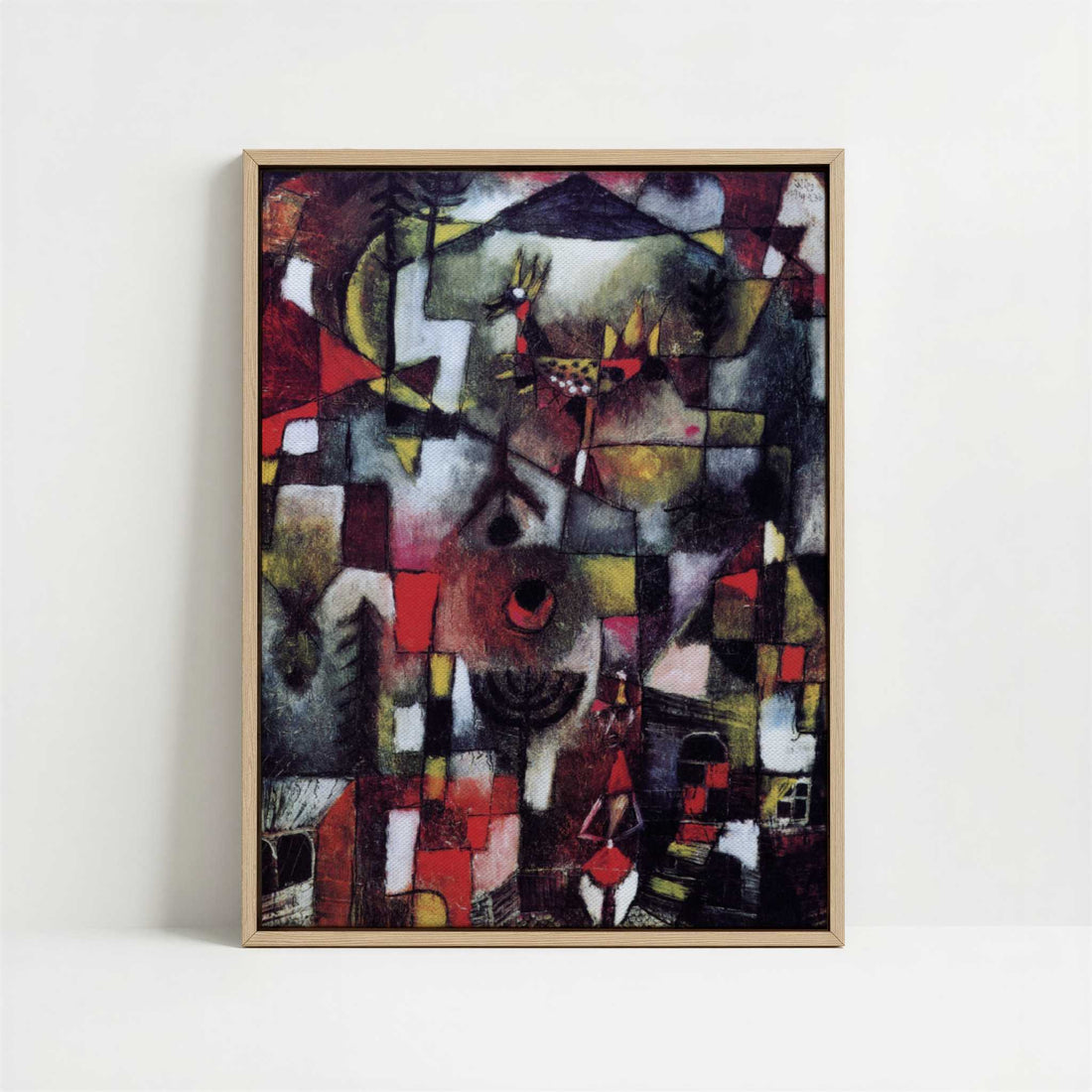 Framed Canvas - Framed canvas in oak color frame