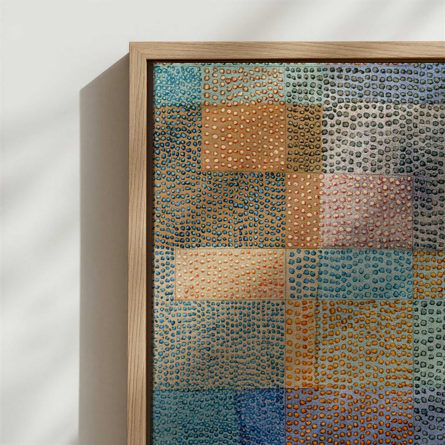 Framed Canvas - Close-up detail and texture of the framed canvas