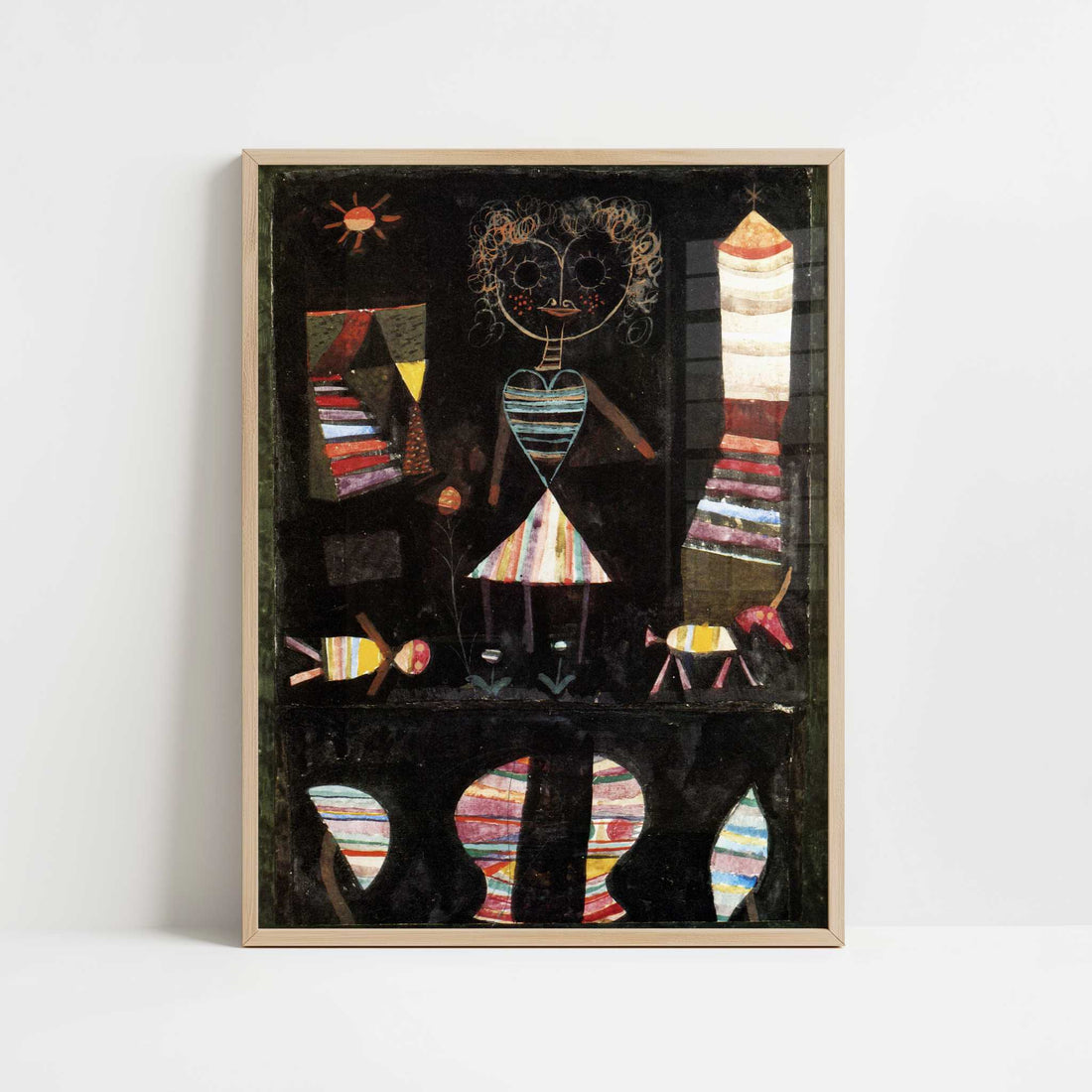 Puppet Theatre (1923) by Paul Klee – Art Print - Art print in oak frame