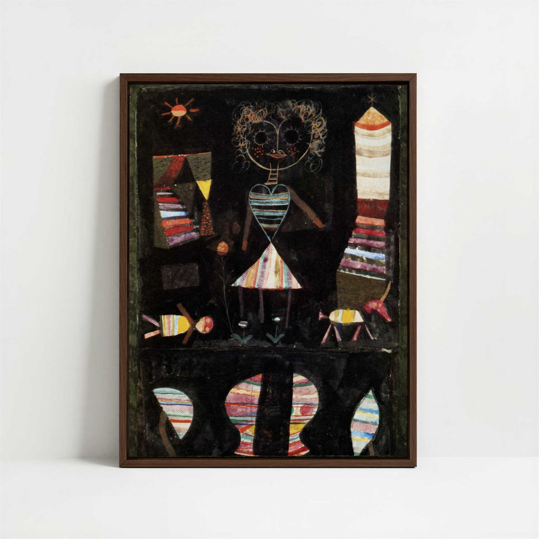 Framed Canvas - Framed canvas in dark wood color frame