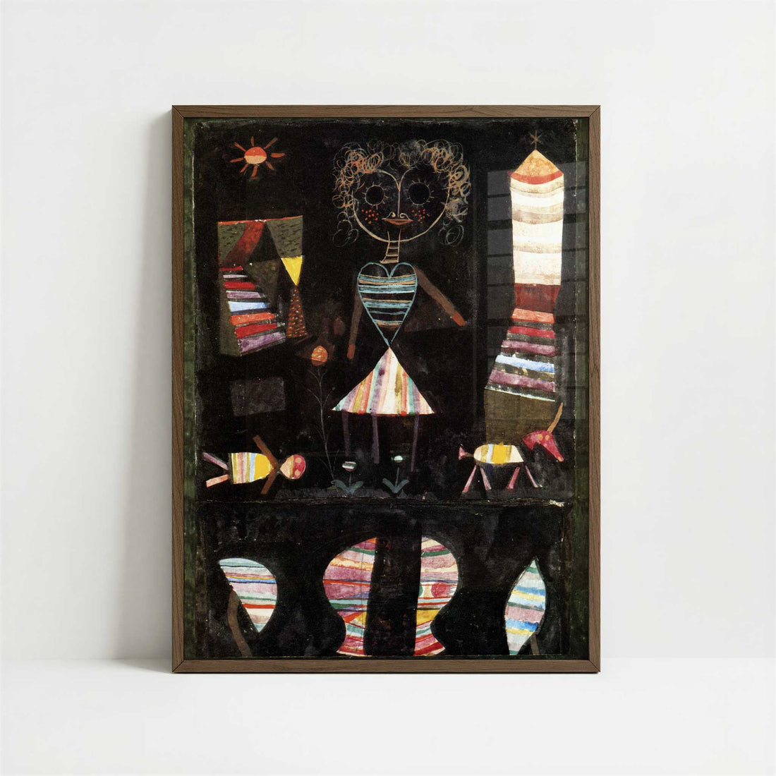 Puppet Theatre (1923) by Paul Klee – Art Print - Art print in dark wood frame