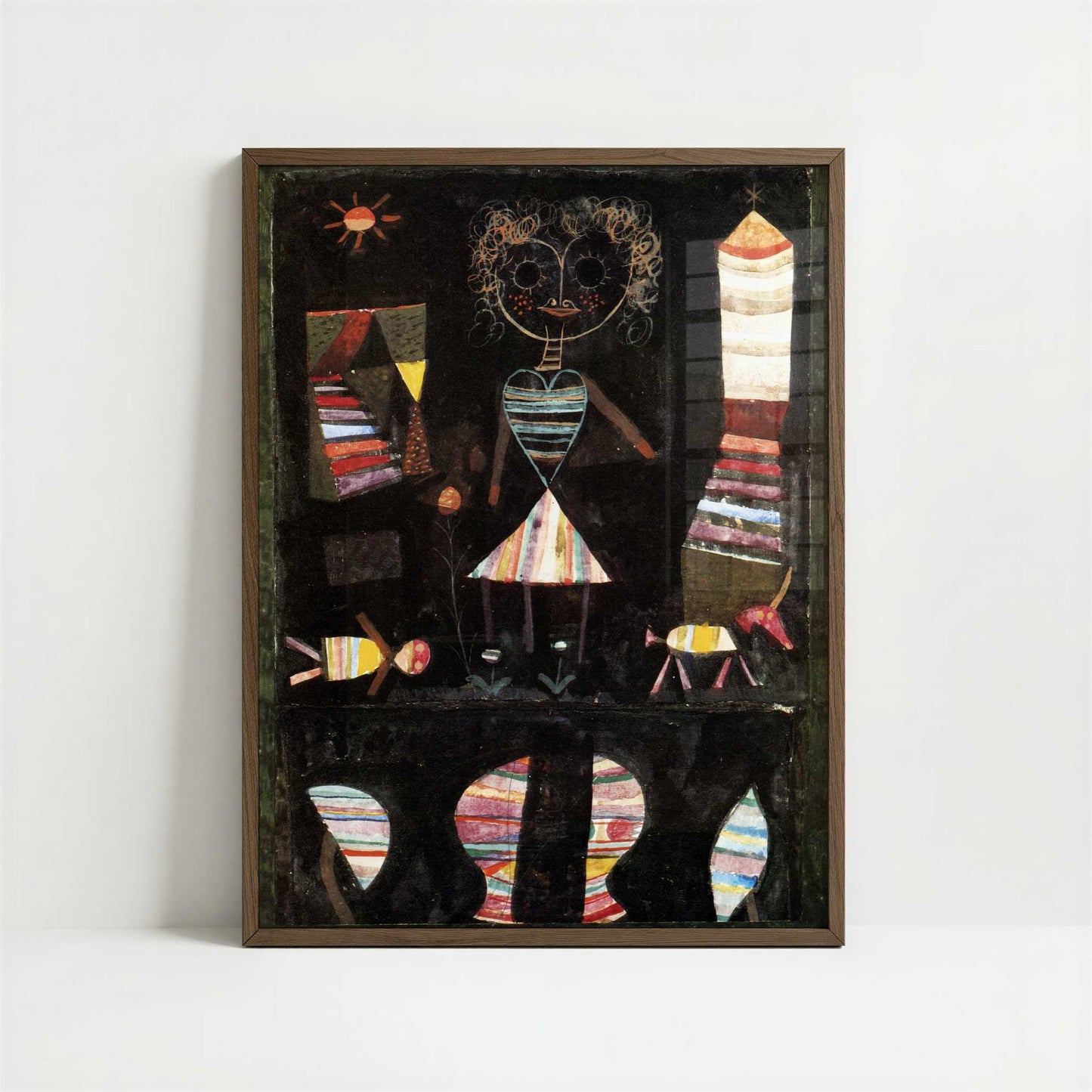 Puppet Theatre (1923) by Paul Klee – Art Print - Art print in dark wood frame