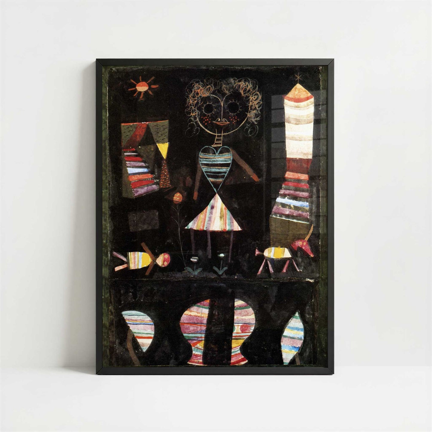 Puppet Theatre (1923) by Paul Klee – Art Print - Art print in black frame
