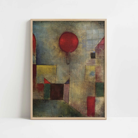 Red Balloon (1922) by Paul Klee – Art Print - Art print in oak frame
