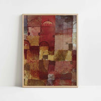 Red & White Domes (1914) by Paul Klee – Art Print - Art print in oak frame