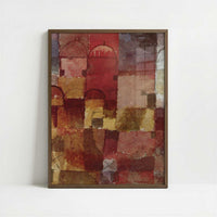 Red & White Domes (1914) by Paul Klee – Art Print - Art print in dark wood frame