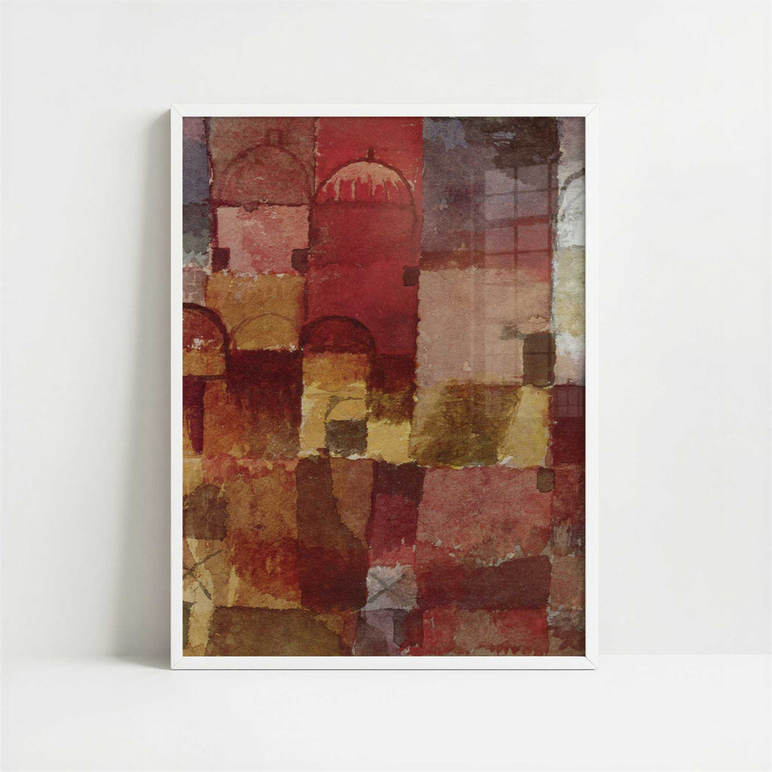 Red & White Domes (1914) by Paul Klee – Art Print - Art print in white frame