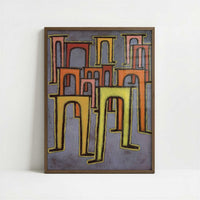 Revolt of the Viaduct (1937) by Paul Klee – Art Print - Art print in dark wood frame
