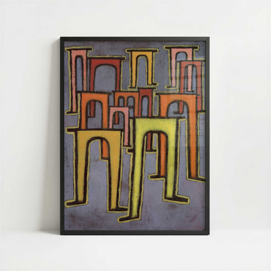 Revolt of the Viaduct (1937) by Paul Klee – Art Print - Art print in black frame