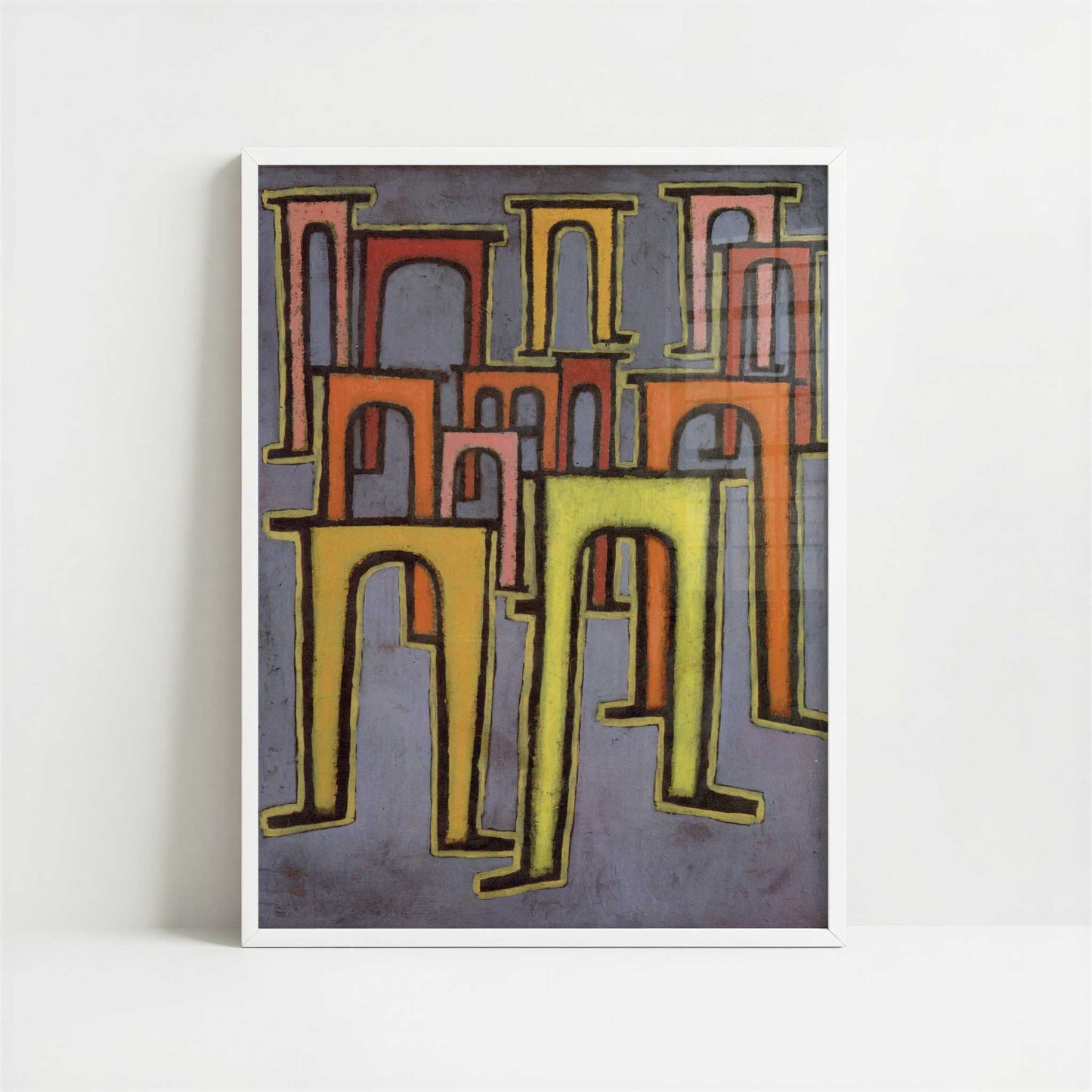 Revolt of the Viaduct (1937) by Paul Klee – Art Print - Art print in white frame