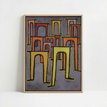 Framed Canvas - Framed canvas in oak color frame