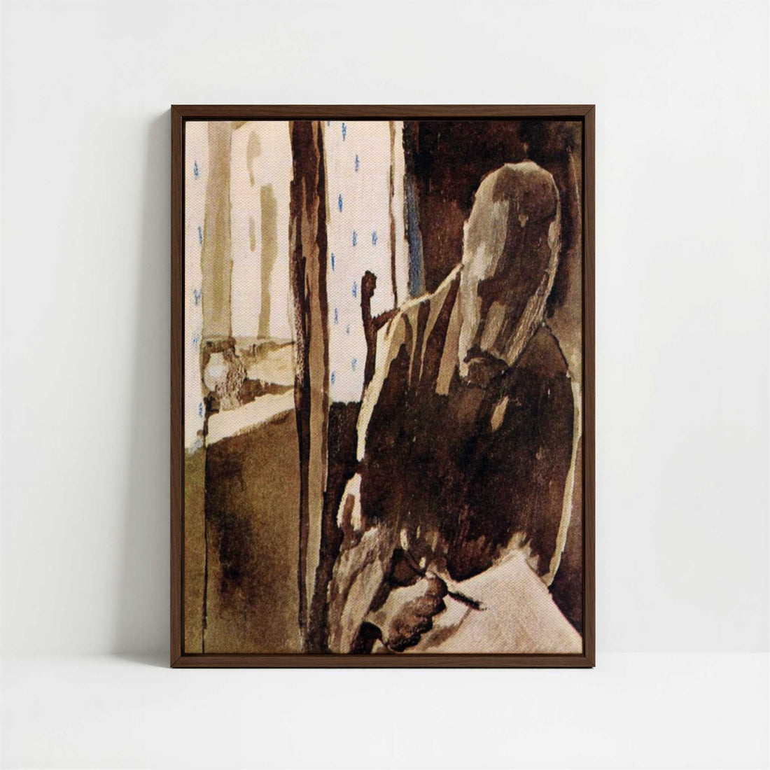 Framed Canvas - Framed canvas in dark wood color frame