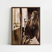 Framed Canvas - Framed canvas in dark wood color frame