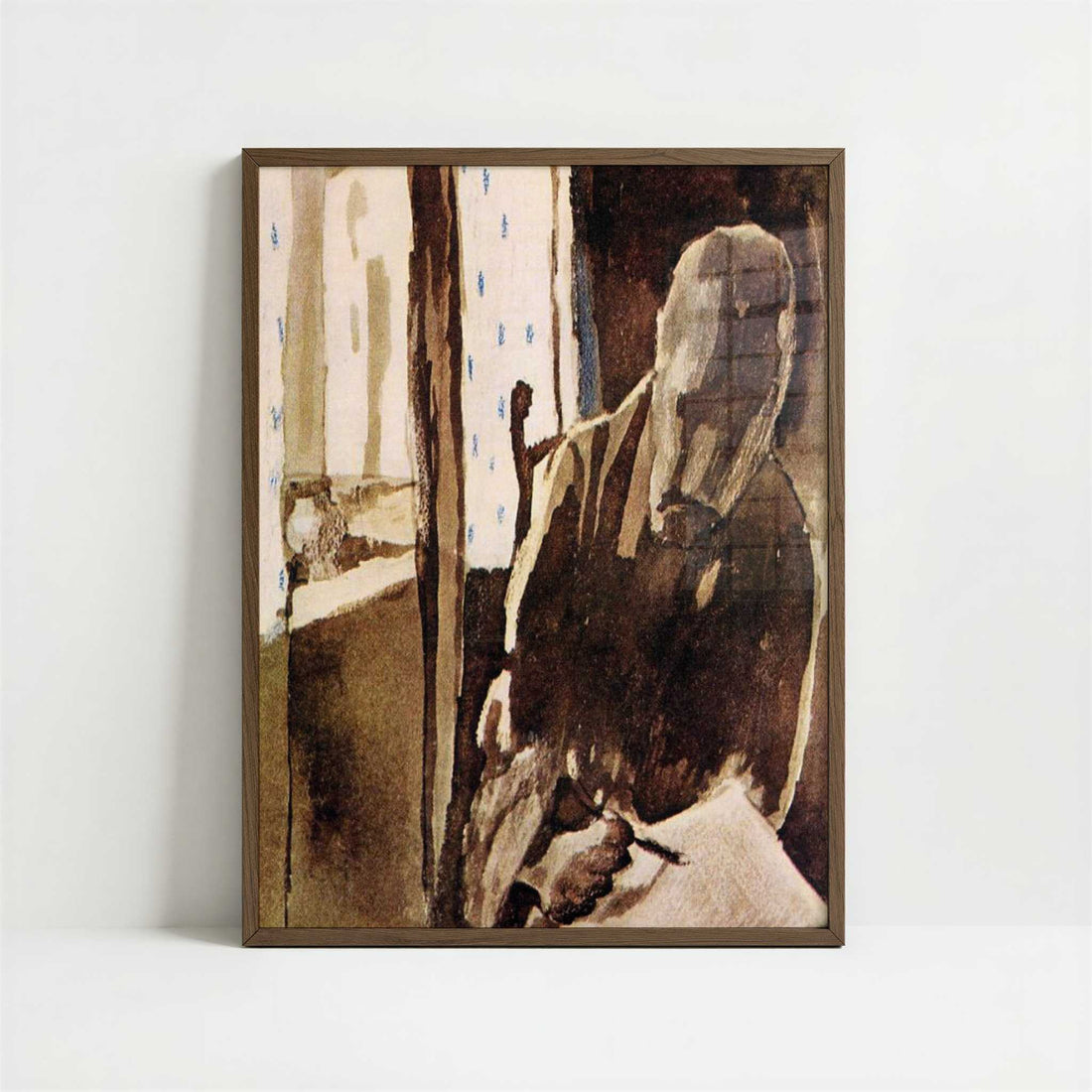 The Artist at the Window (1909) by Paul Klee – Art Print - Art print in dark wood frame
