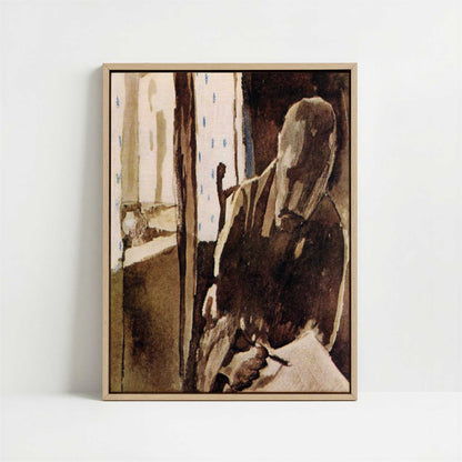 Framed Canvas - Framed canvas in oak color frame