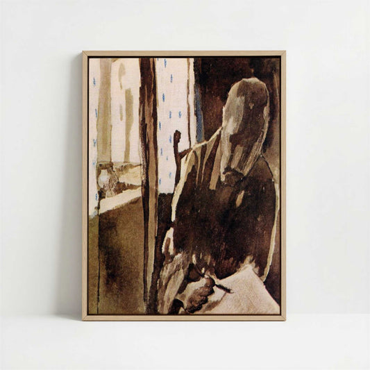 Framed Canvas - Framed canvas in oak color frame