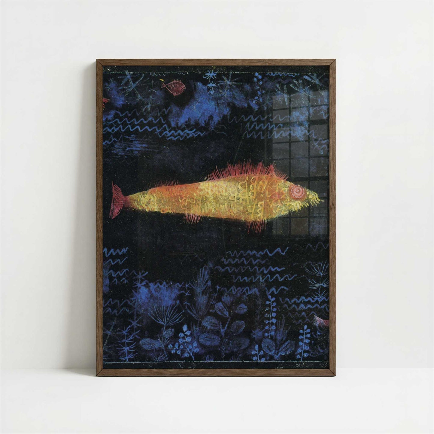 The Goldfish (1925) by Paul Klee – Art Print - Art print in dark wood frame