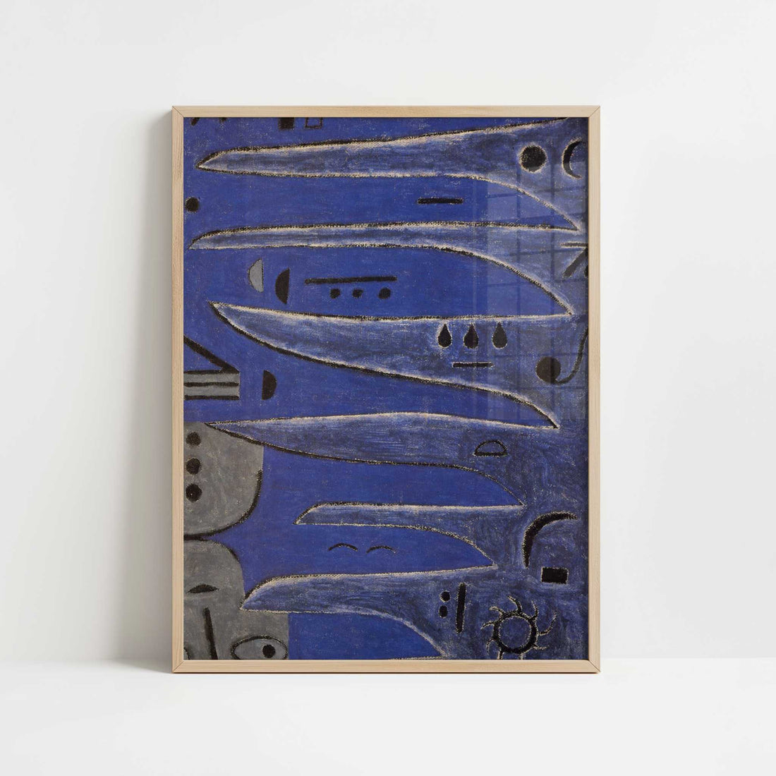 The Grey One & the Coast (1938) by Paul Klee – Art Print - Art print in oak frame