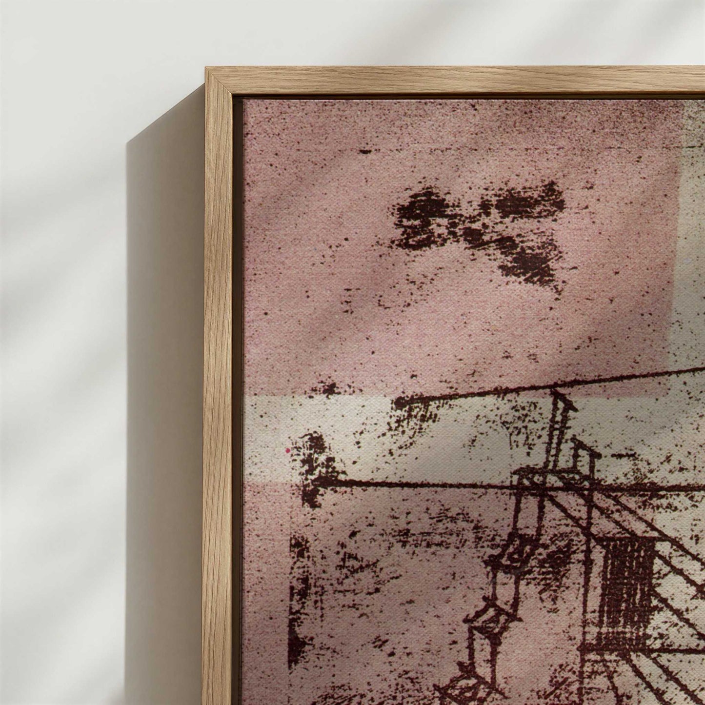 Framed Canvas - Close-up detail and texture of the framed canvas