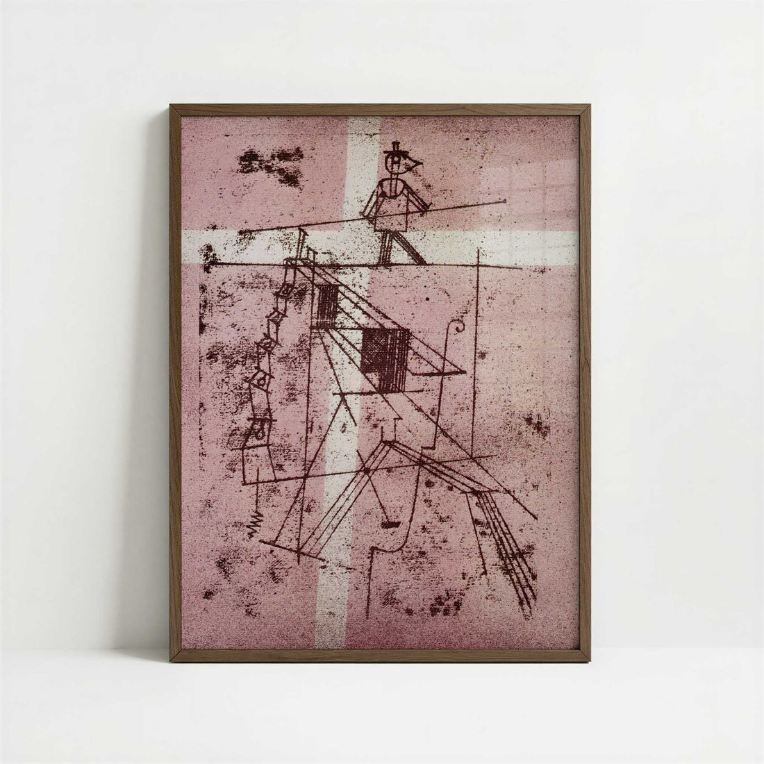 The Tightrope Walker (1923) by Paul Klee – Art Print - Art print in dark wood frame