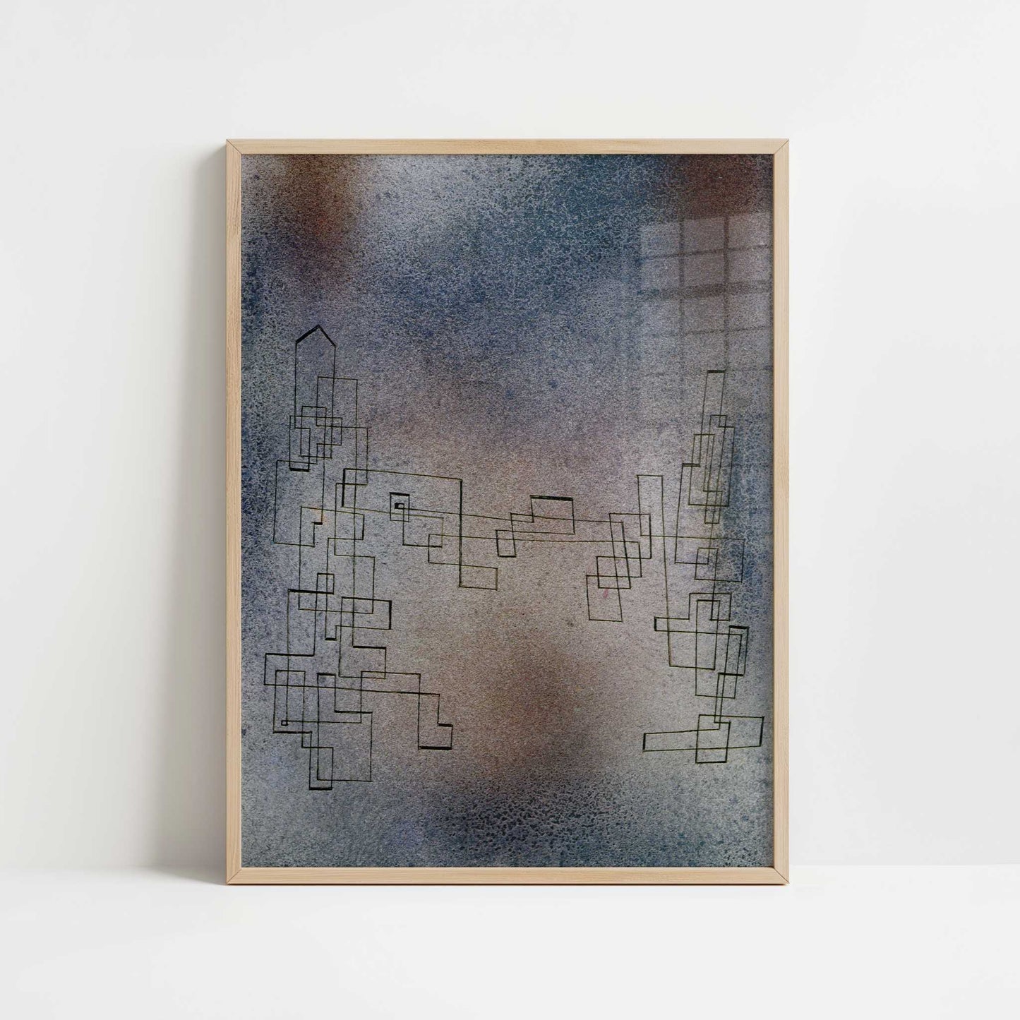 Threatening Snowstorm (1927) by Paul Klee – Art Print - Art print in oak frame