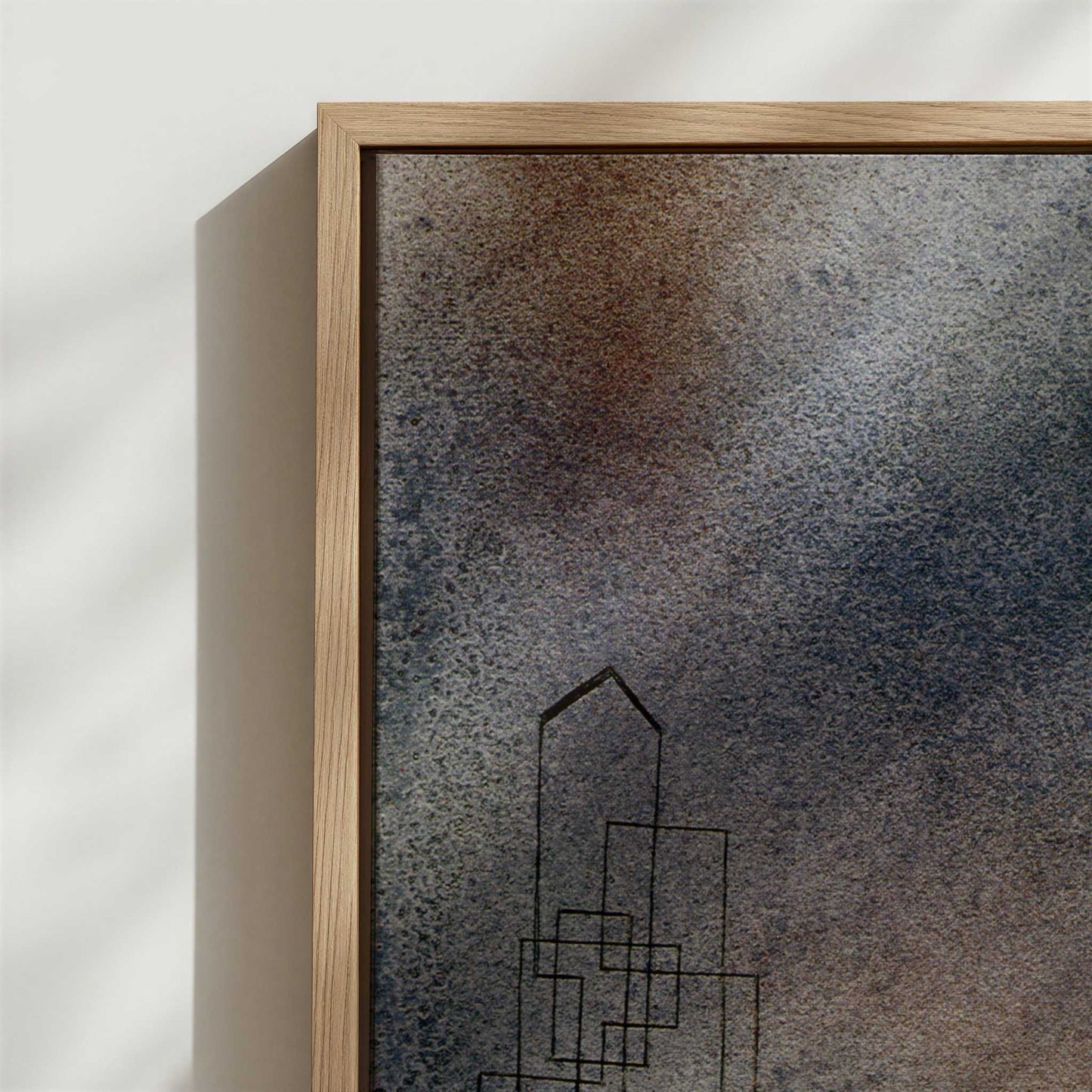 Framed Canvas - Close-up detail and texture of the framed canvas