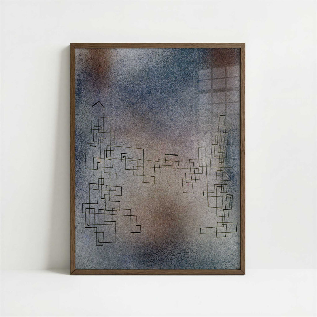 Threatening Snowstorm (1927) by Paul Klee – Art Print - Art print in dark wood frame