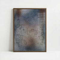 Threatening Snowstorm (1927) by Paul Klee – Art Print - Art print in dark wood frame