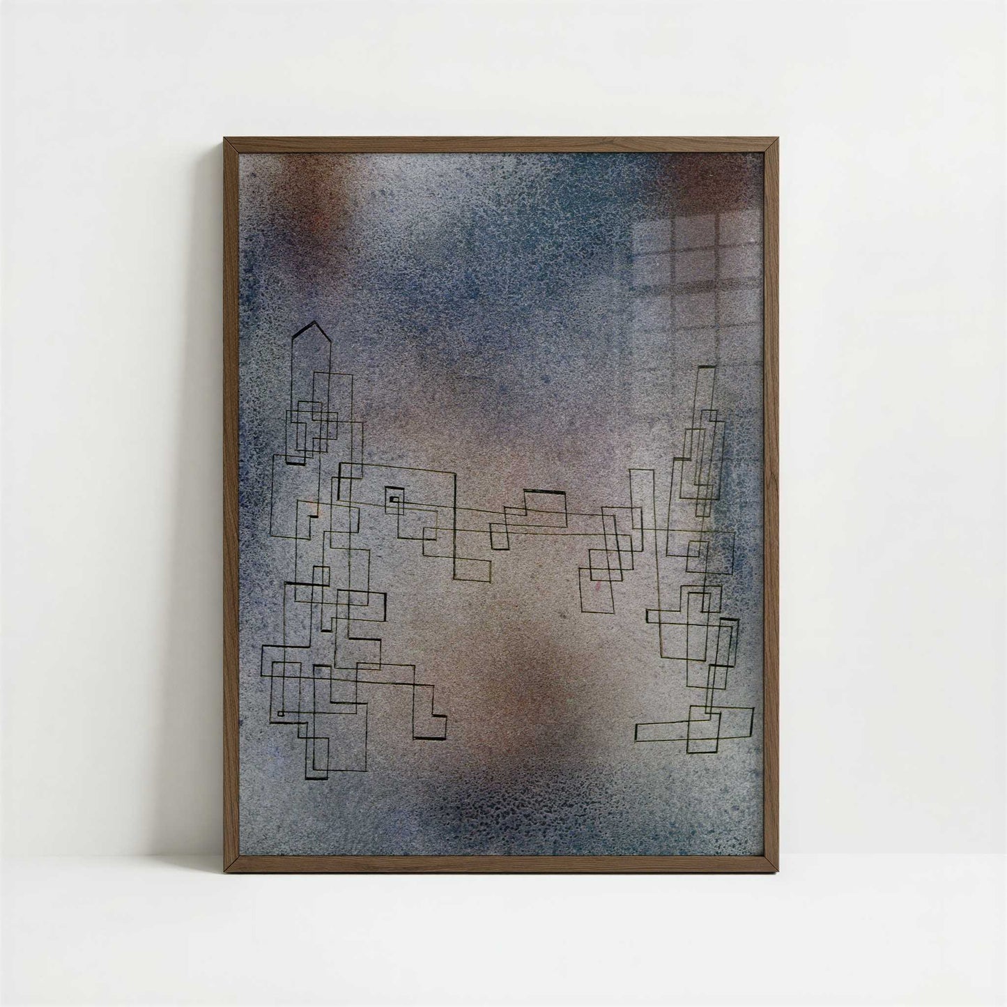 Threatening Snowstorm (1927) by Paul Klee – Art Print - Art print in dark wood frame