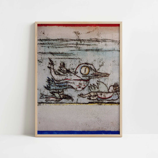 Travelling Birds (1921) by Paul Klee – Art Print - Art print in oak frame