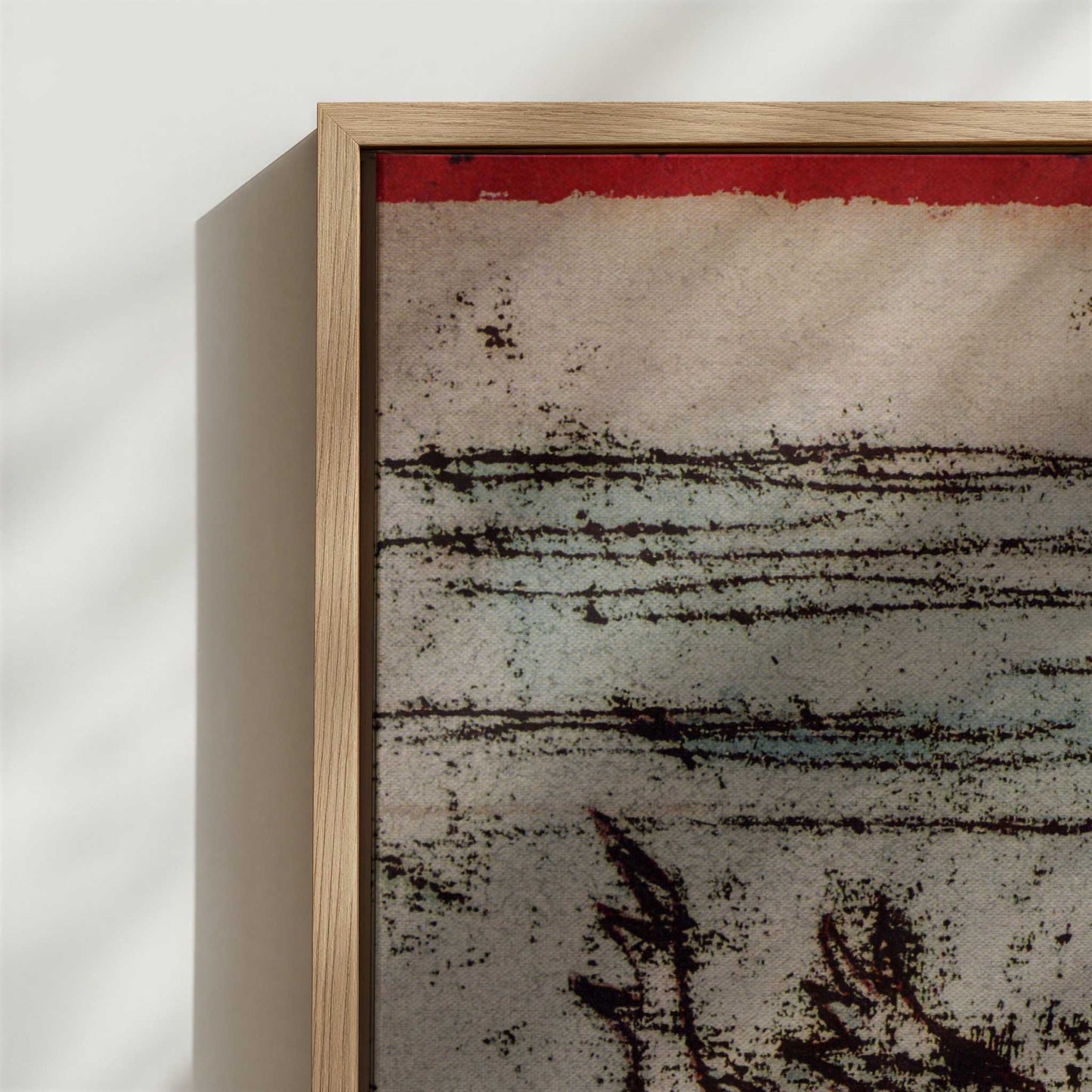Framed Canvas - Close-up detail and texture of the framed canvas