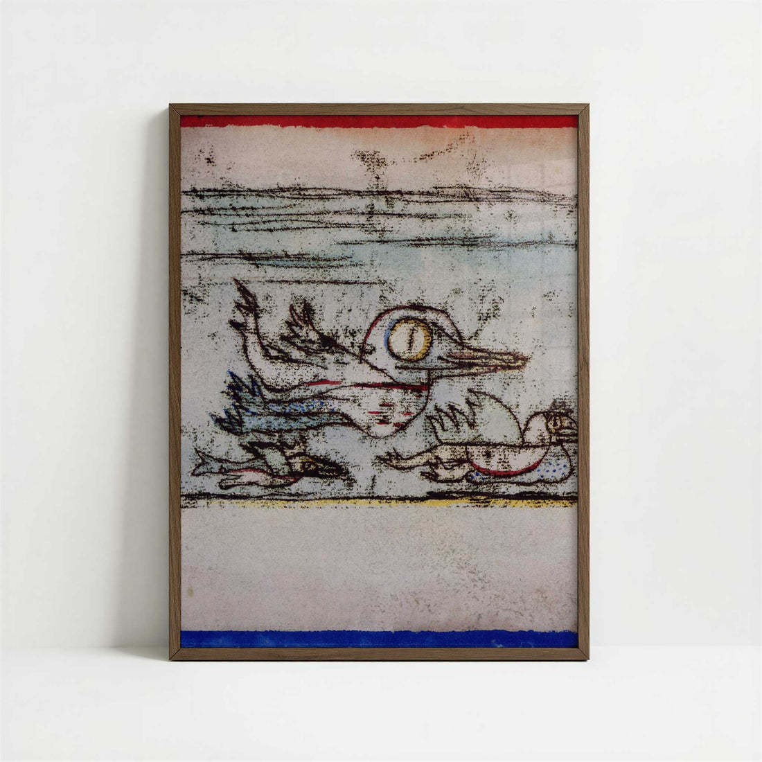 Travelling Birds (1921) by Paul Klee – Art Print - Art print in dark wood frame