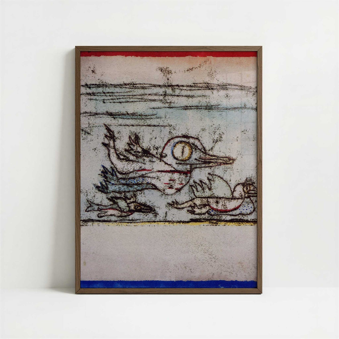 Travelling Birds (1921) by Paul Klee – Art Print - Art print in dark wood frame