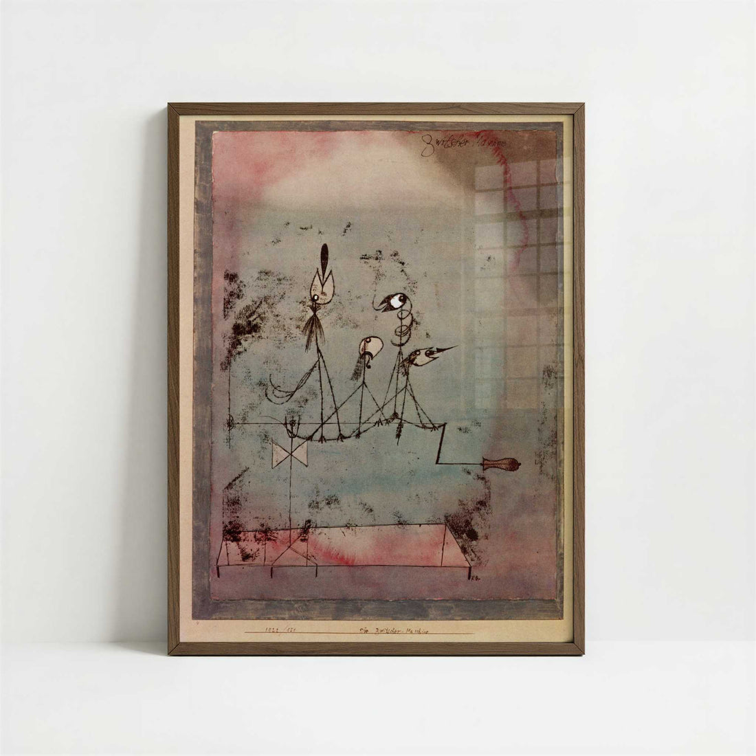 Twittering Machine (1922) by Paul Klee – Art Print - Art print in dark wood frame