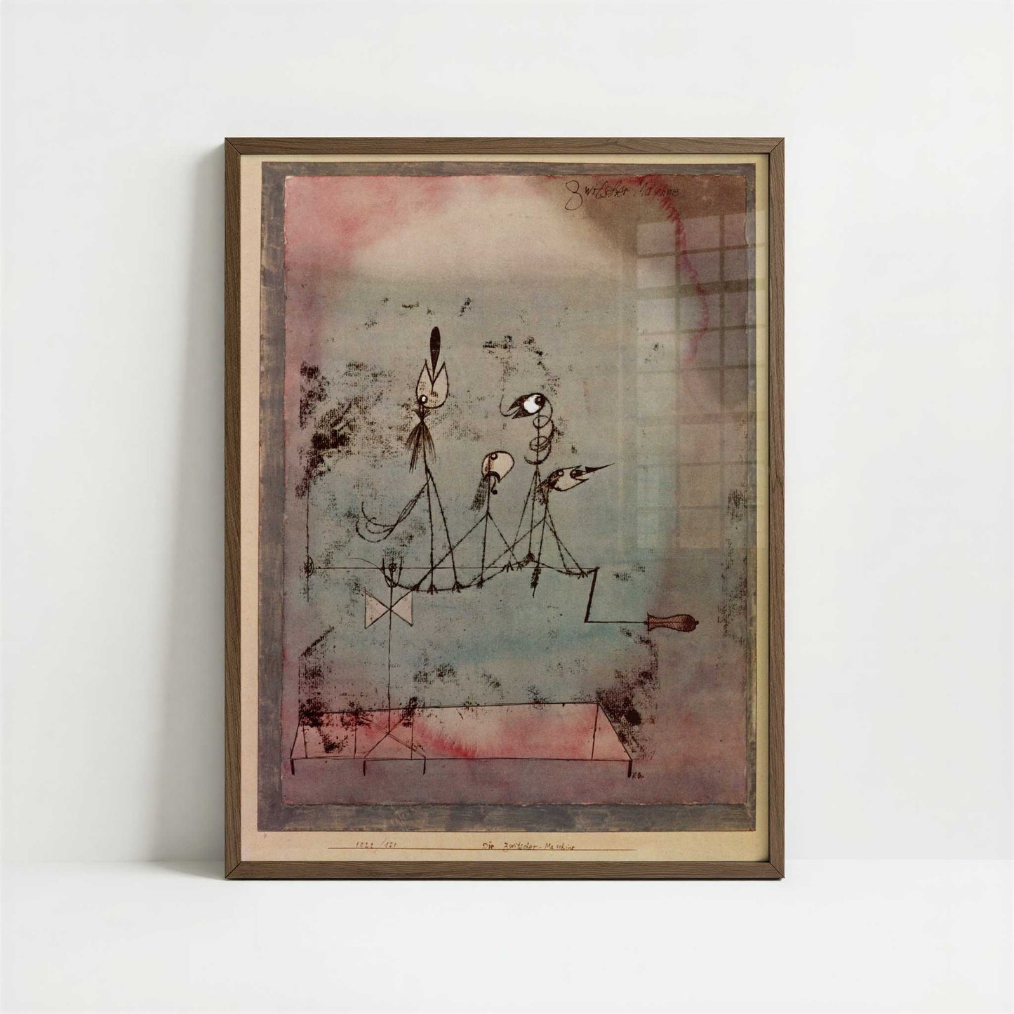 Twittering Machine (1922) by Paul Klee – Art Print - Art print in dark wood frame
