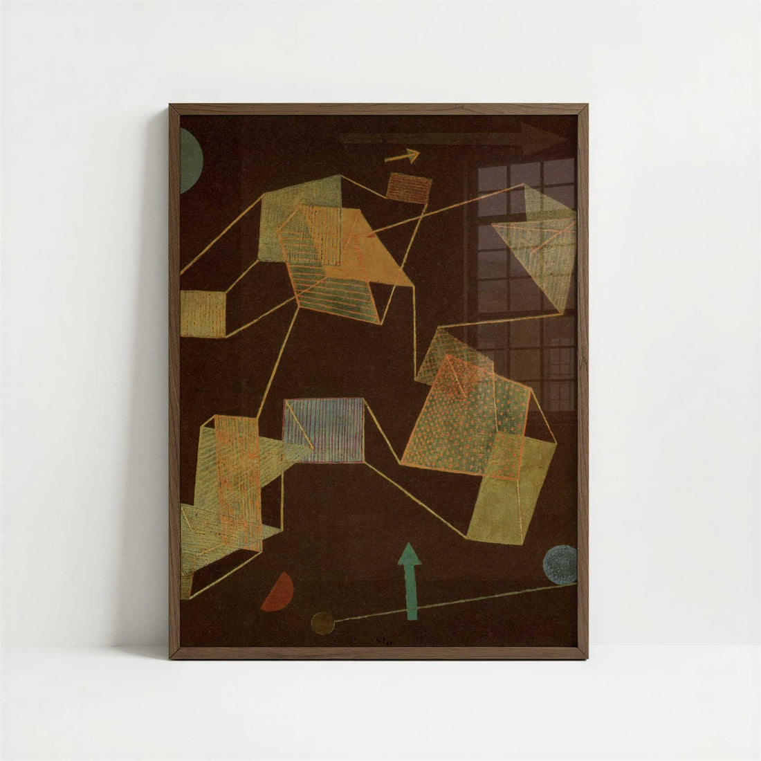 Uplift & Direction (1932) by Paul Klee – Art Print - Art print in dark wood frame