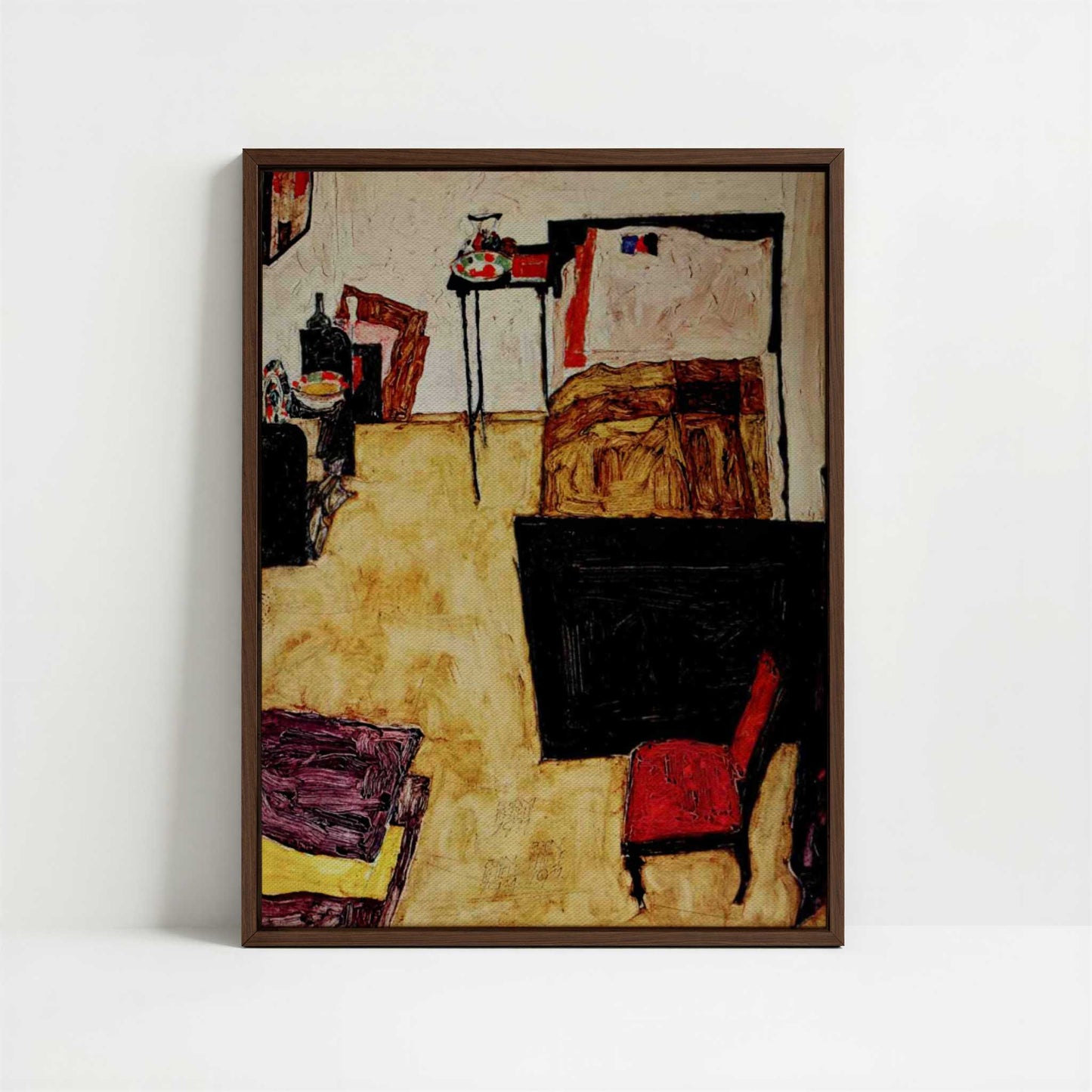 Framed Canvas - Framed canvas in dark wood color frame