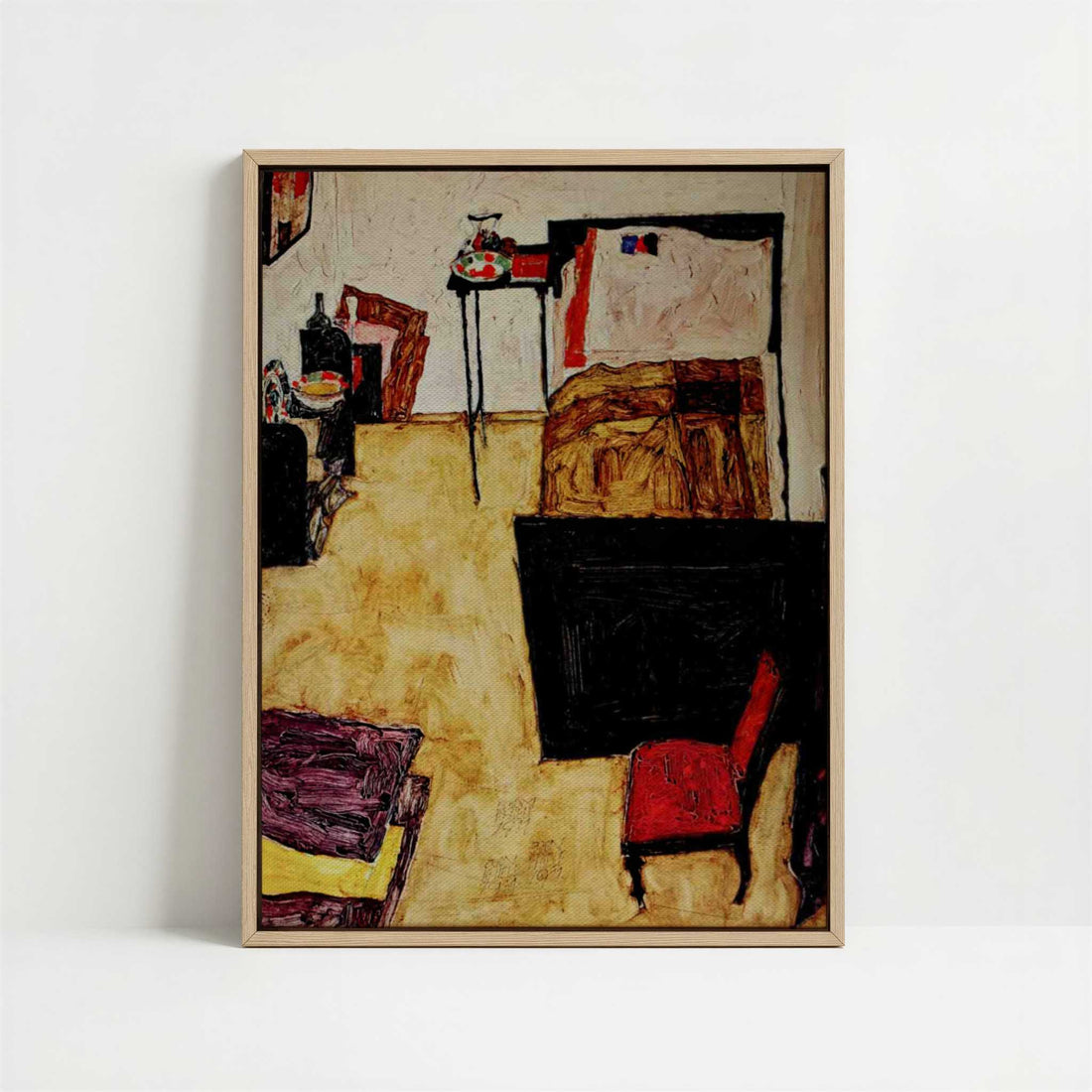 Framed Canvas - Framed canvas in oak color frame
