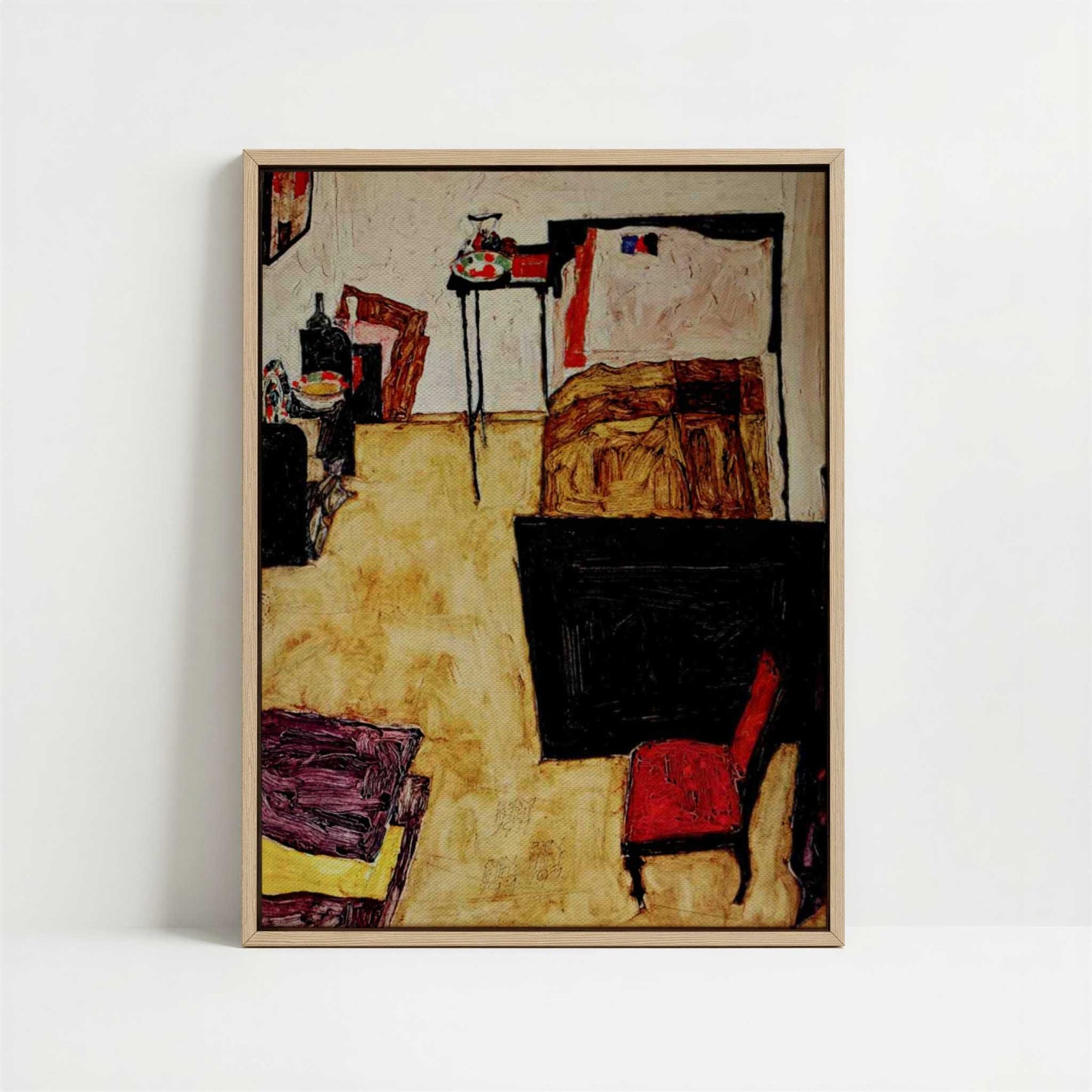 Framed Canvas - Framed canvas in oak color frame