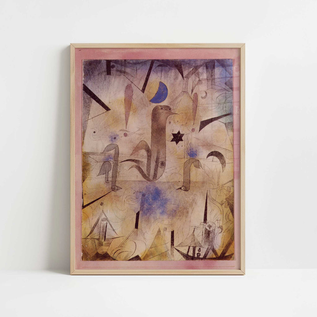 Warning of the Ships (1917) by Paul Klee – Art Print - Art print in oak frame