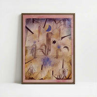 Warning of the Ships (1917) by Paul Klee – Art Print - Art print in dark wood frame
