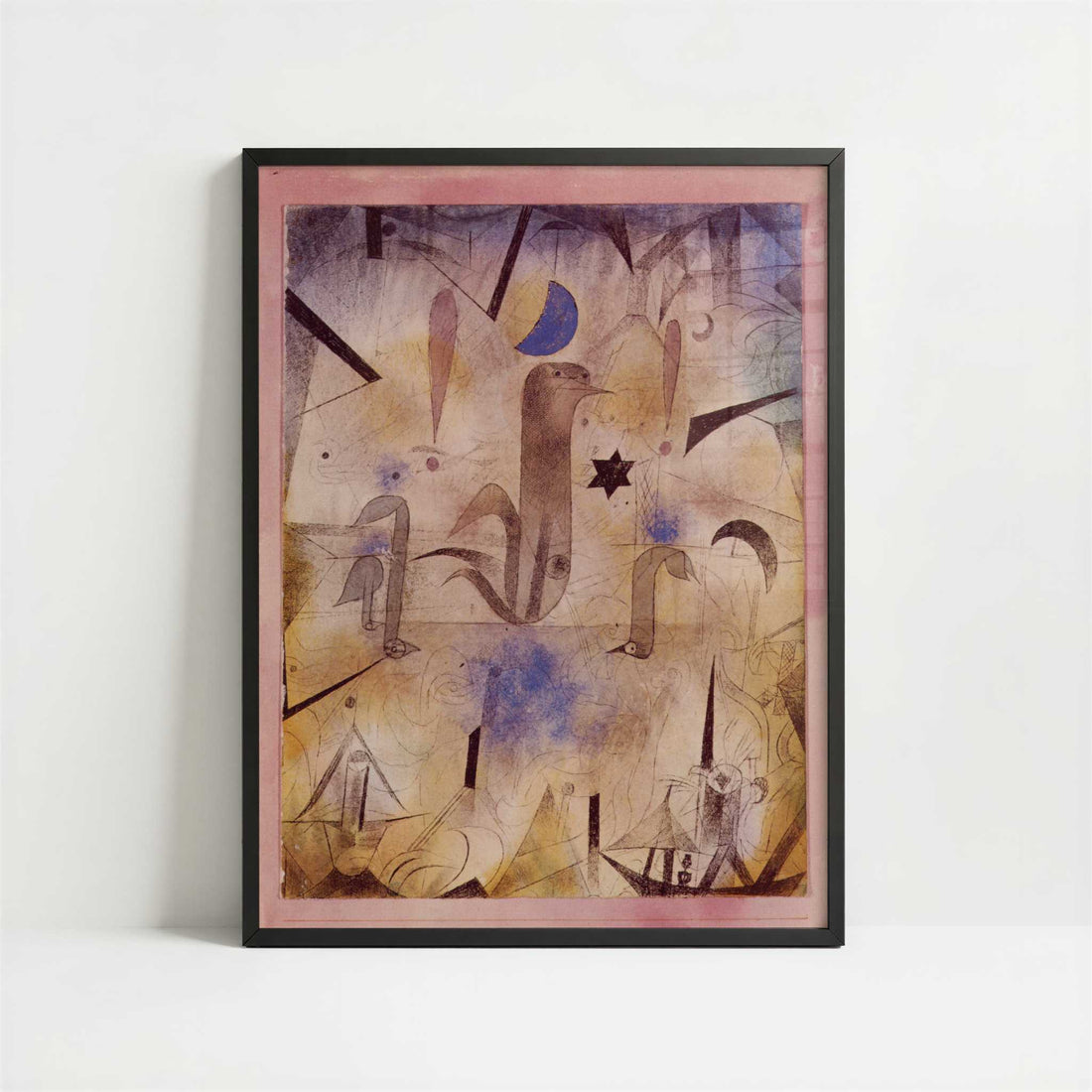 Warning of the Ships (1917) by Paul Klee – Art Print - Art print in black frame
