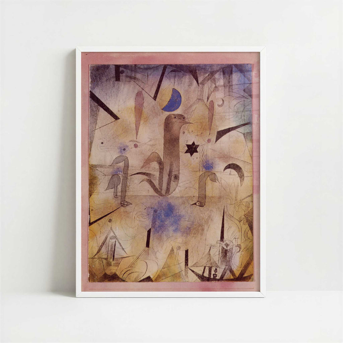 Warning of the Ships (1917) by Paul Klee – Art Print - Art print in white frame