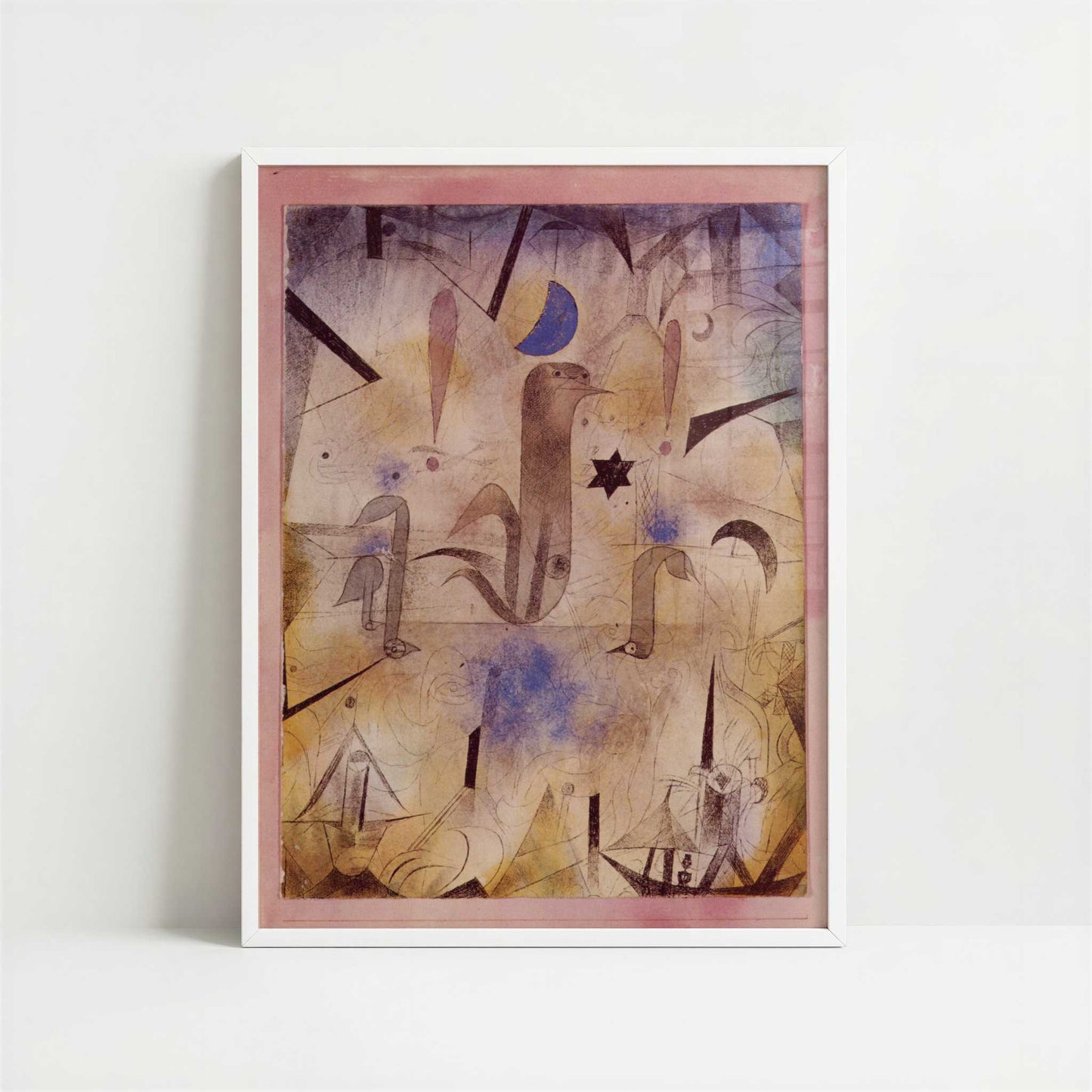 Warning of the Ships (1917) by Paul Klee – Art Print - Art print in white frame