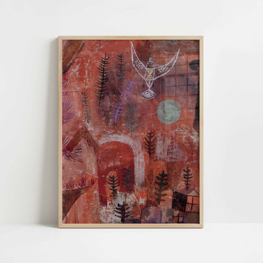 With the Lark Ascending (1918) by Paul Klee – Art Print - Art print in oak frame