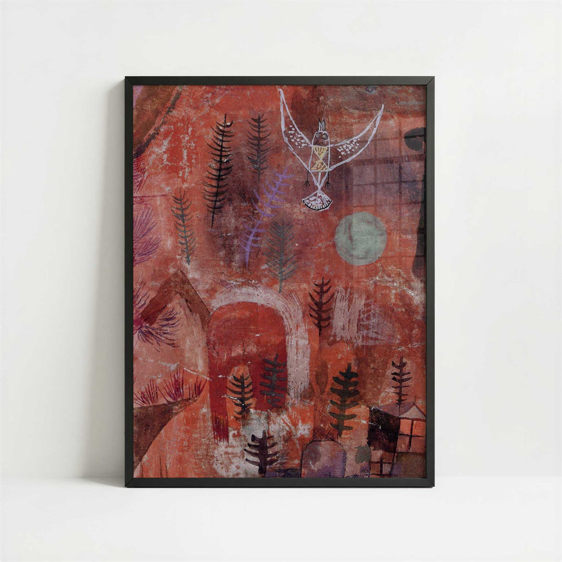 With the Lark Ascending (1918) by Paul Klee – Art Print - Art print in black frame