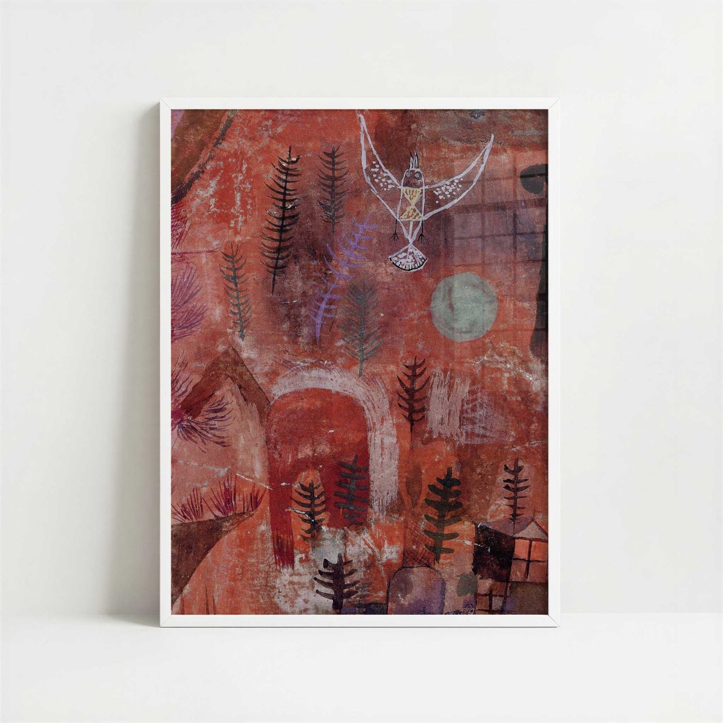 With the Lark Ascending (1918) by Paul Klee – Art Print - Art print in white frame