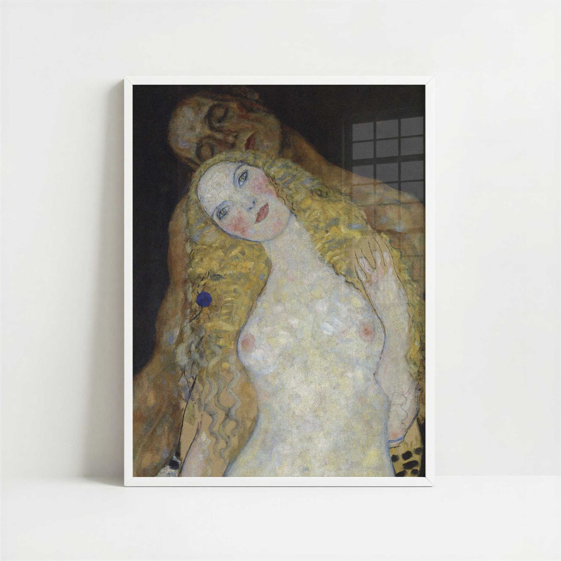 Adam & Eve (1917-18) by Gustav Klimt – Art Print - Art print in white frame